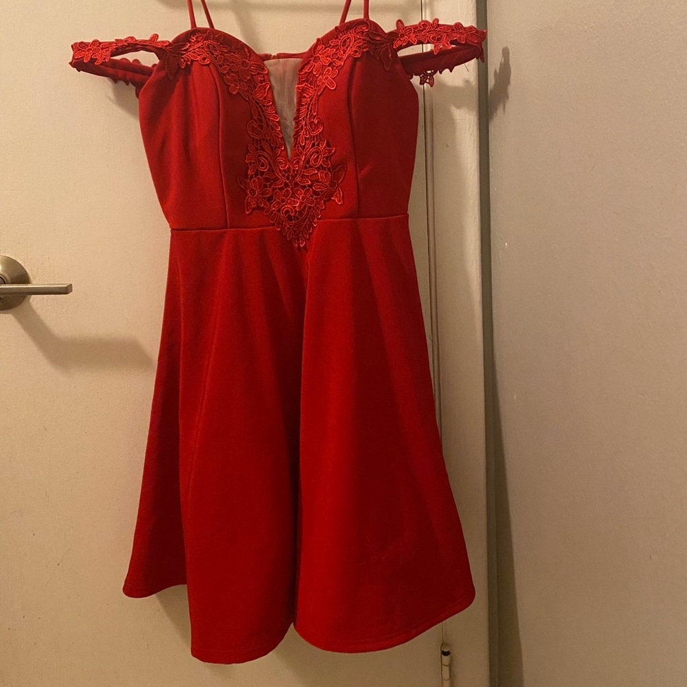 Romantic red dress by TeezeMe. Size 7